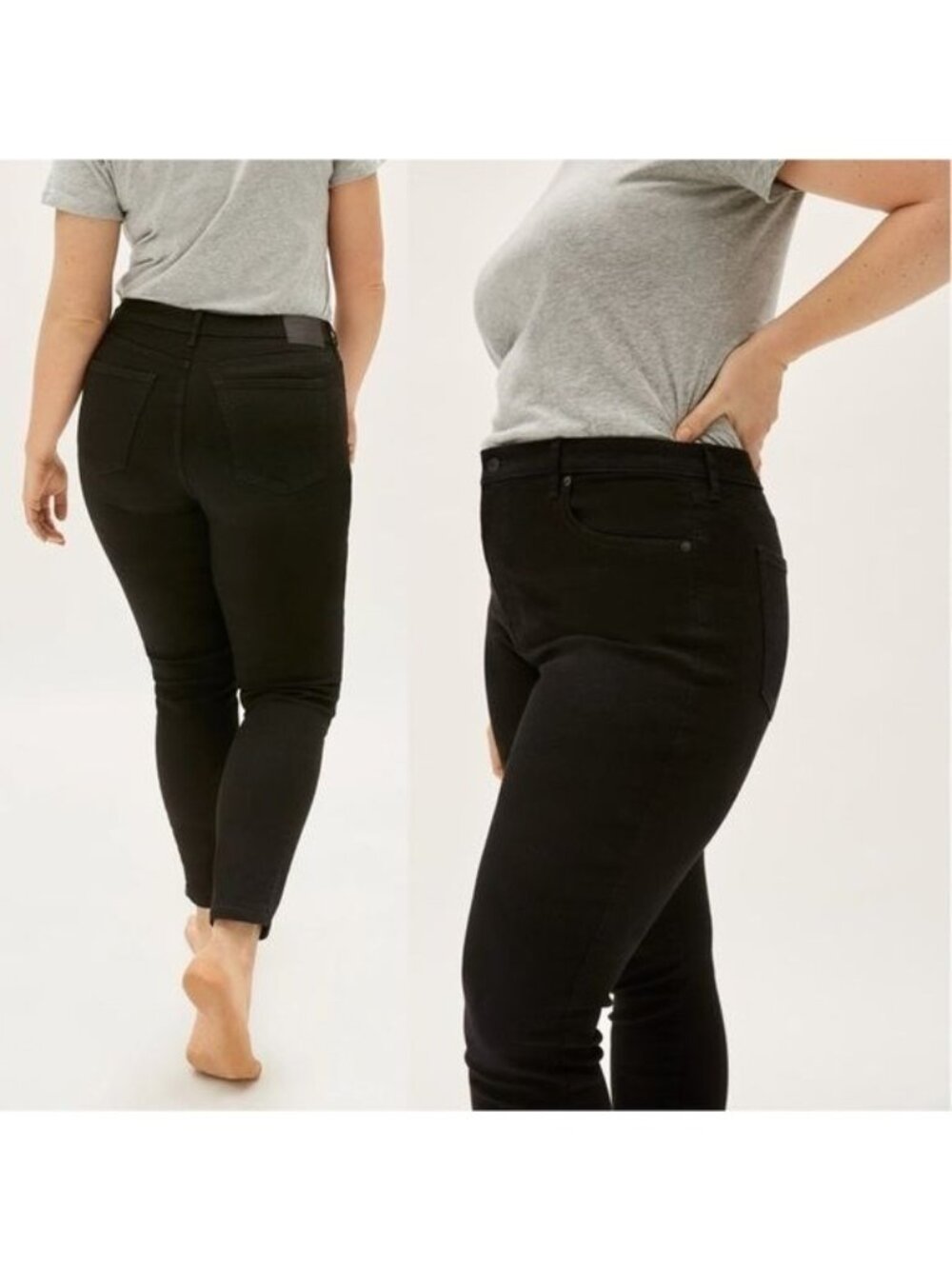 NEW Everlane The Curvy Authentic Stretch High Rise Skinny Jean 26 Crop Black